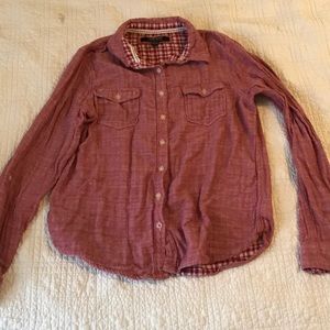 A faded red button up.